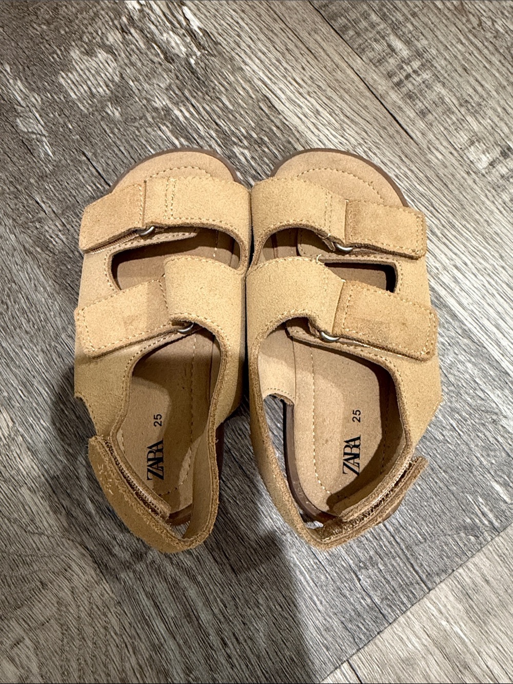 Zara genuine suede leather sandals eu25